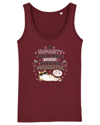Funny Mosquito Hater Cat Lover Quote Anti Mosquito Humor Burgundy