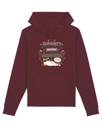 Funny Mosquito Hater Cat Lover Quote Anti Mosquito Humor Burgundy