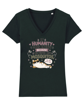 Funny Mosquito Hater Cat Lover Quote Anti Mosquito Humor Black