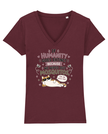 Funny Mosquito Hater Cat Lover Quote Anti Mosquito Humor Burgundy