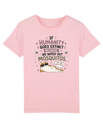 Funny Mosquito Hater Cat Lover Quote Anti Mosquito Humor Cotton Pink
