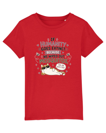 Funny Mosquito Hater Cat Lover Quote Anti Mosquito Humor Red
