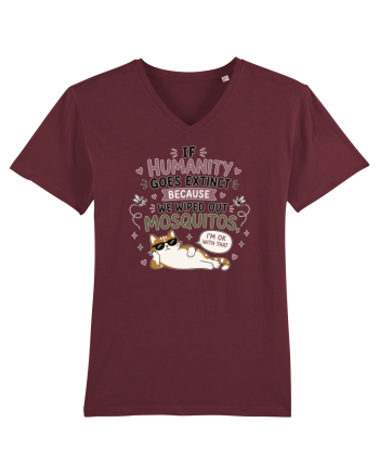 Funny Mosquito Hater Cat Lover Quote Anti Mosquito Humor Burgundy