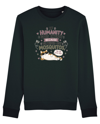 Funny Mosquito Hater Cat Lover Quote Anti Mosquito Humor Black