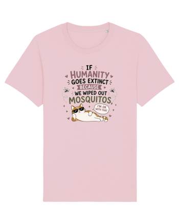 Funny Mosquito Hater Cat Lover Quote Anti Mosquito Humor Cotton Pink