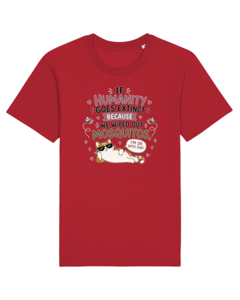 Funny Mosquito Hater Cat Lover Quote Anti Mosquito Humor Red