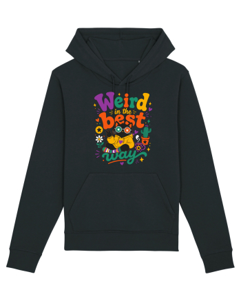 Funny Black Cat Hippie Quote Weird In The Best Way Retro Cat Humor Black