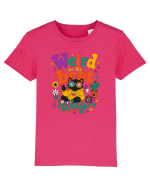 Funny Black Cat Hippie Quote Weird In The Best Way Retro Cat Humor Tricou mânecă scurtă  Copii Mini Creator