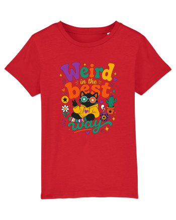 Funny Black Cat Hippie Quote Weird In The Best Way Retro Cat Humor Red