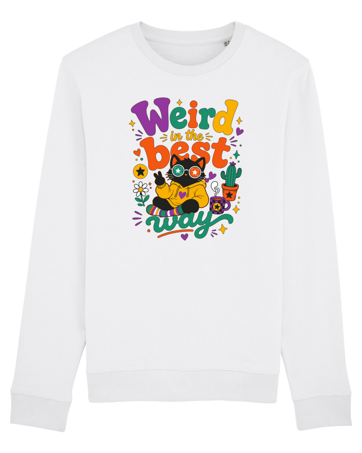 Bluză mânecă lungă Unisex Rise White