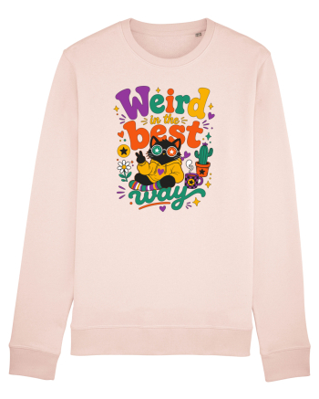 Funny Black Cat Hippie Quote Weird In The Best Way Retro Cat Humor Candy Pink