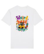 Funny Black Cat Hippie Quote Weird In The Best Way Retro Cat Humor Tricou mânecă scurtă Unisex Rocker