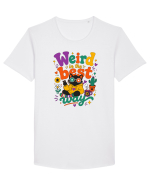 Funny Black Cat Hippie Quote Weird In The Best Way Retro Cat Humor Tricou mânecă scurtă guler larg Bărbat Skater