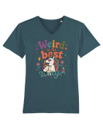 Funny Unicorn Quote Weird In The Best Way Magical Unicorn Humor Tricou mânecă scurtă guler V Bărbat Presenter