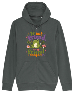 Cute Frog Meme If Not Friend Why Friend Shaped Funny Frog Humor Hanorac cu fermoar Unisex Connector
