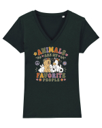 Funny Animal Lover Design for Pet Lovers and Introverts Tricou mânecă scurtă guler V Damă Evoker