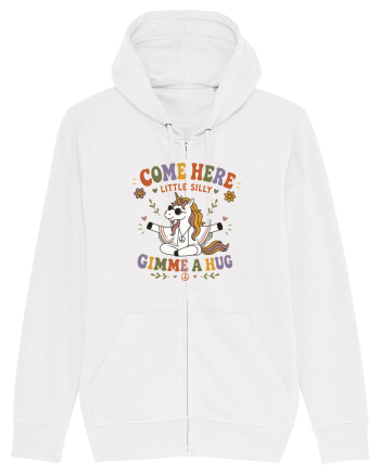Funny Hippie Unicorn Design for Kindness and Positive Vibes White