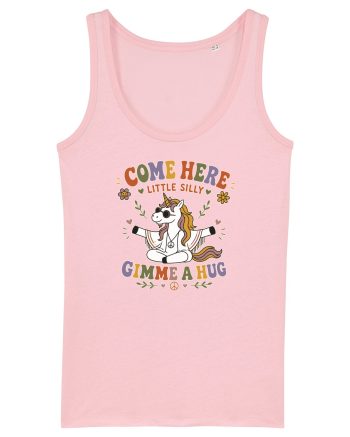 Funny Hippie Unicorn Design for Kindness and Positive Vibes Cotton Pink
