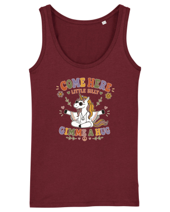 Funny Hippie Unicorn Design for Kindness and Positive Vibes Burgundy