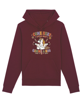 Funny Hippie Unicorn Design for Kindness and Positive Vibes Burgundy
