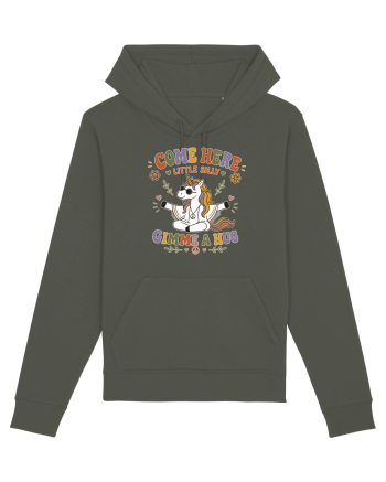 Funny Hippie Unicorn Design for Kindness and Positive Vibes Khaki