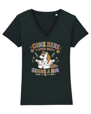 Funny Hippie Unicorn Design for Kindness and Positive Vibes Black