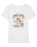 Funny Hippie Unicorn Design for Kindness and Positive Vibes Tricou mânecă scurtă guler larg fitted Damă Expresser