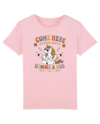 Funny Hippie Unicorn Design for Kindness and Positive Vibes Cotton Pink