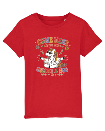 Funny Hippie Unicorn Design for Kindness and Positive Vibes Red