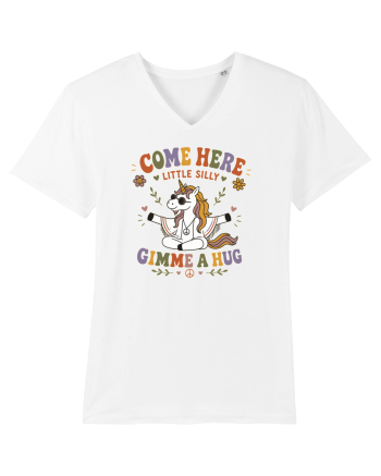 Funny Hippie Unicorn Design for Kindness and Positive Vibes White
