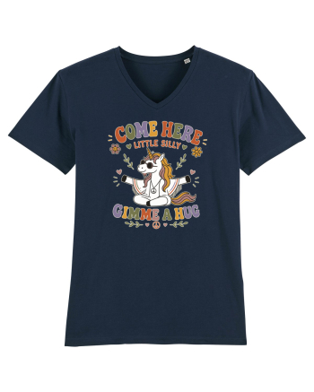 Funny Hippie Unicorn Design for Kindness and Positive Vibes French Navy