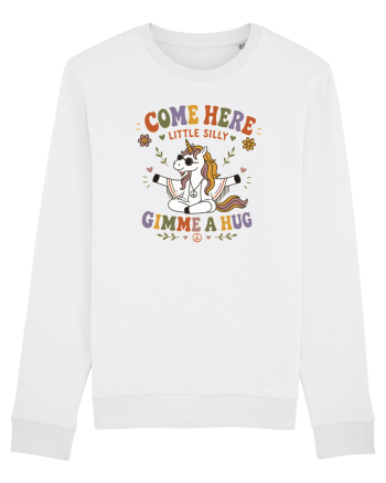 Funny Hippie Unicorn Design for Kindness and Positive Vibes White