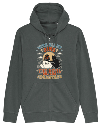 Funny Hippie Humor Design for Free Spirits and Rebel Minds Anthracite