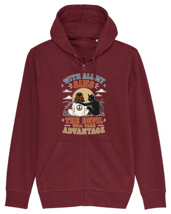 Funny Hippie Humor Design for Free Spirits and Rebel Minds Burgundy