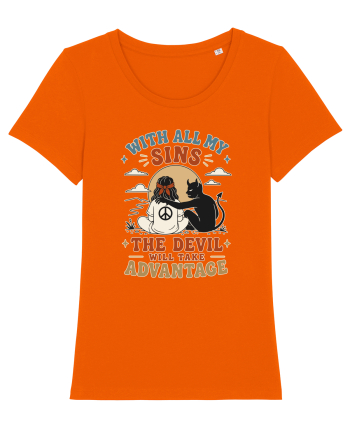Funny Hippie Humor Design for Free Spirits and Rebel Minds Bright Orange