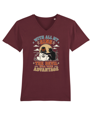 Funny Hippie Humor Design for Free Spirits and Rebel Minds Burgundy