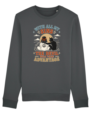 Funny Hippie Humor Design for Free Spirits and Rebel Minds Anthracite
