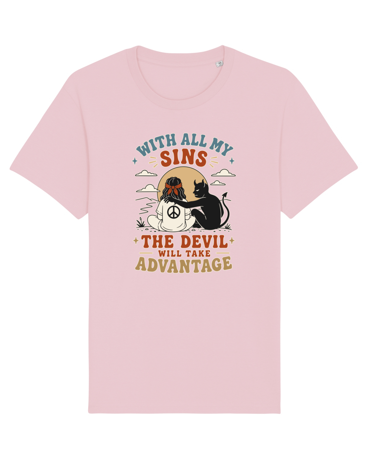 Tricou mânecă scurtă Unisex Rocker Cotton Pink