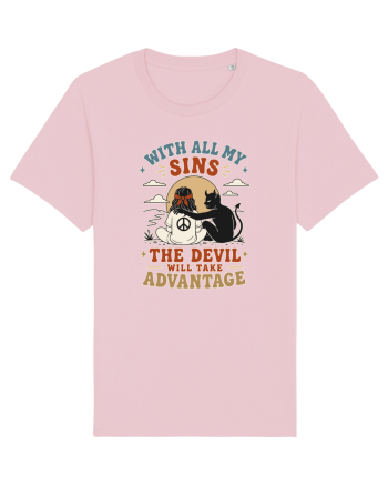 Funny Hippie Humor Design for Free Spirits and Rebel Minds Cotton Pink