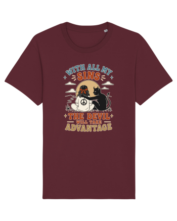 Funny Hippie Humor Design for Free Spirits and Rebel Minds Burgundy