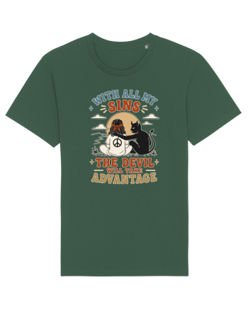 Funny Hippie Humor Design for Free Spirits and Rebel Minds Bottle Green