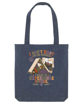 Funny Camping Hippie Unicorn Design for Introverts and Cozy Living Fans Midnight Blue