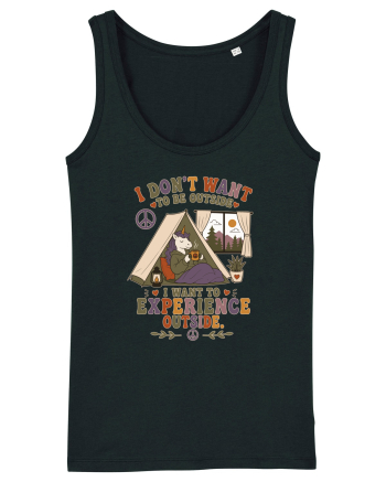 Funny Camping Hippie Unicorn Design for Introverts and Cozy Living Fans Black