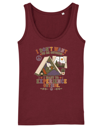 Funny Camping Hippie Unicorn Design for Introverts and Cozy Living Fans Burgundy