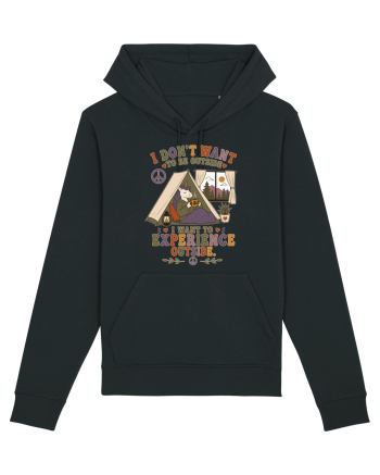 Funny Camping Hippie Unicorn Design for Introverts and Cozy Living Fans Black