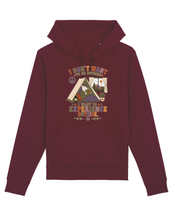 Funny Camping Hippie Unicorn Design for Introverts and Cozy Living Fans Burgundy