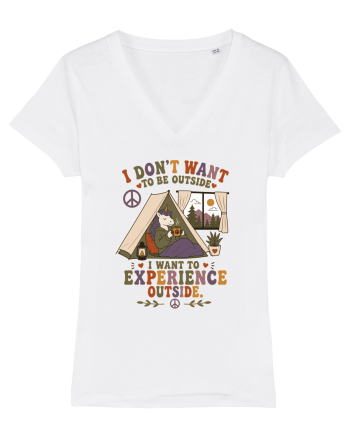 Funny Camping Hippie Unicorn Design for Introverts and Cozy Living Fans White