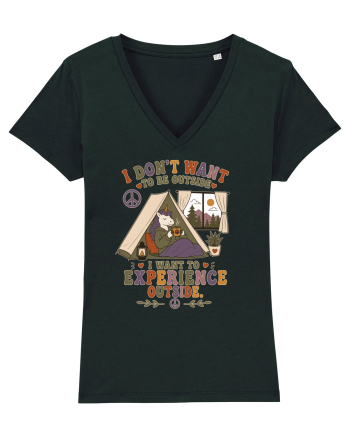 Funny Camping Hippie Unicorn Design for Introverts and Cozy Living Fans Black