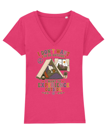 Funny Camping Hippie Unicorn Design for Introverts and Cozy Living Fans Raspberry