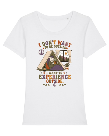 Funny Camping Hippie Unicorn Design for Introverts and Cozy Living Fans White